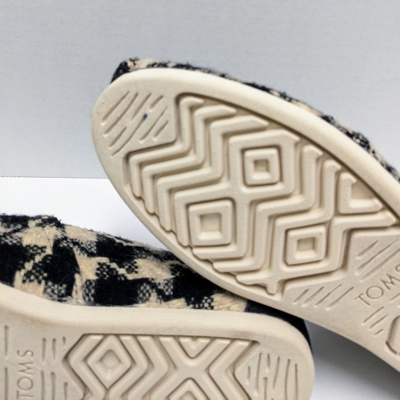 Toms Alpargata Women's Slip On Loafer Shoes Black Cream Wool Blend Size 9.5 New - Picture 8 of 9